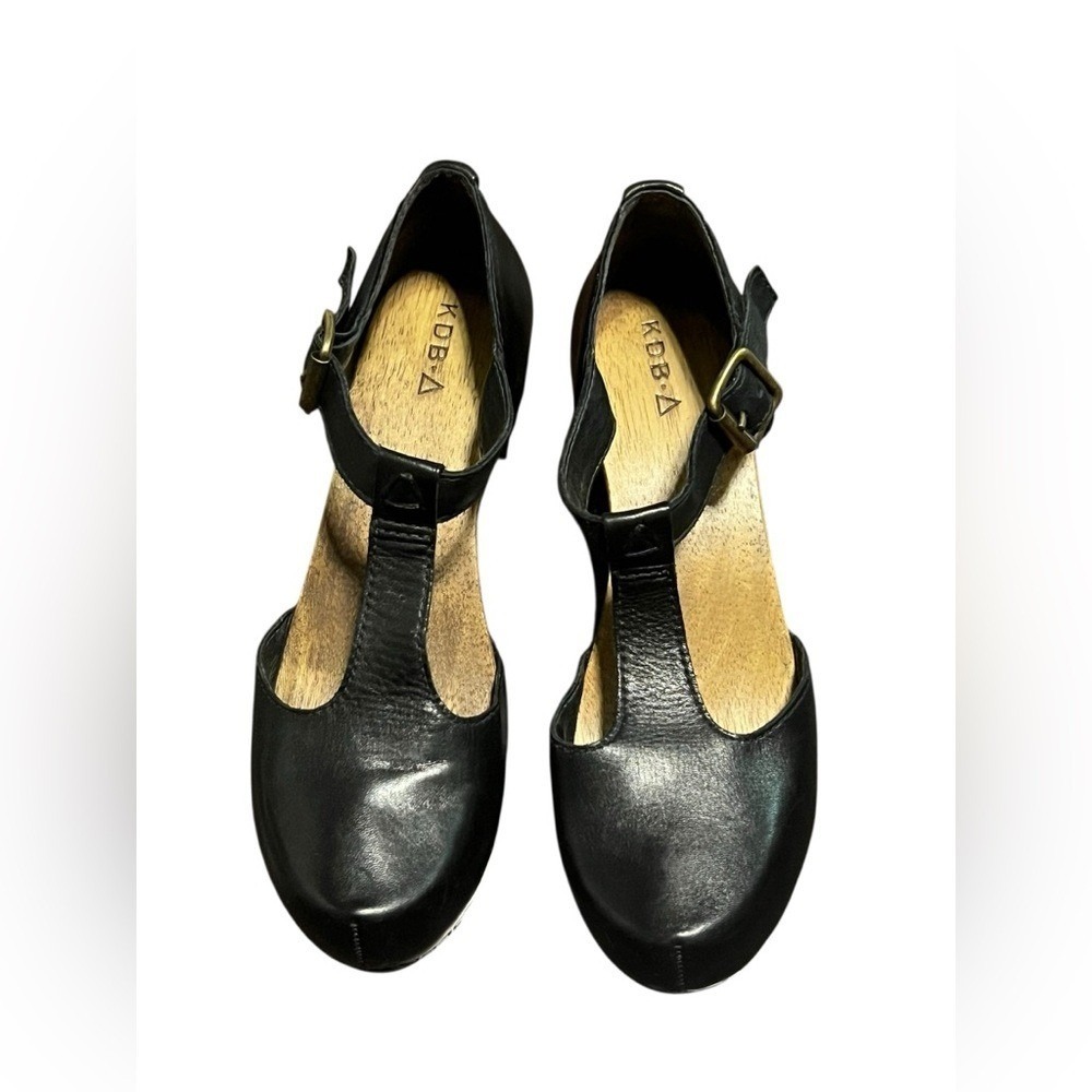 Black leather clogs size‎ 7